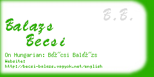 balazs becsi business card